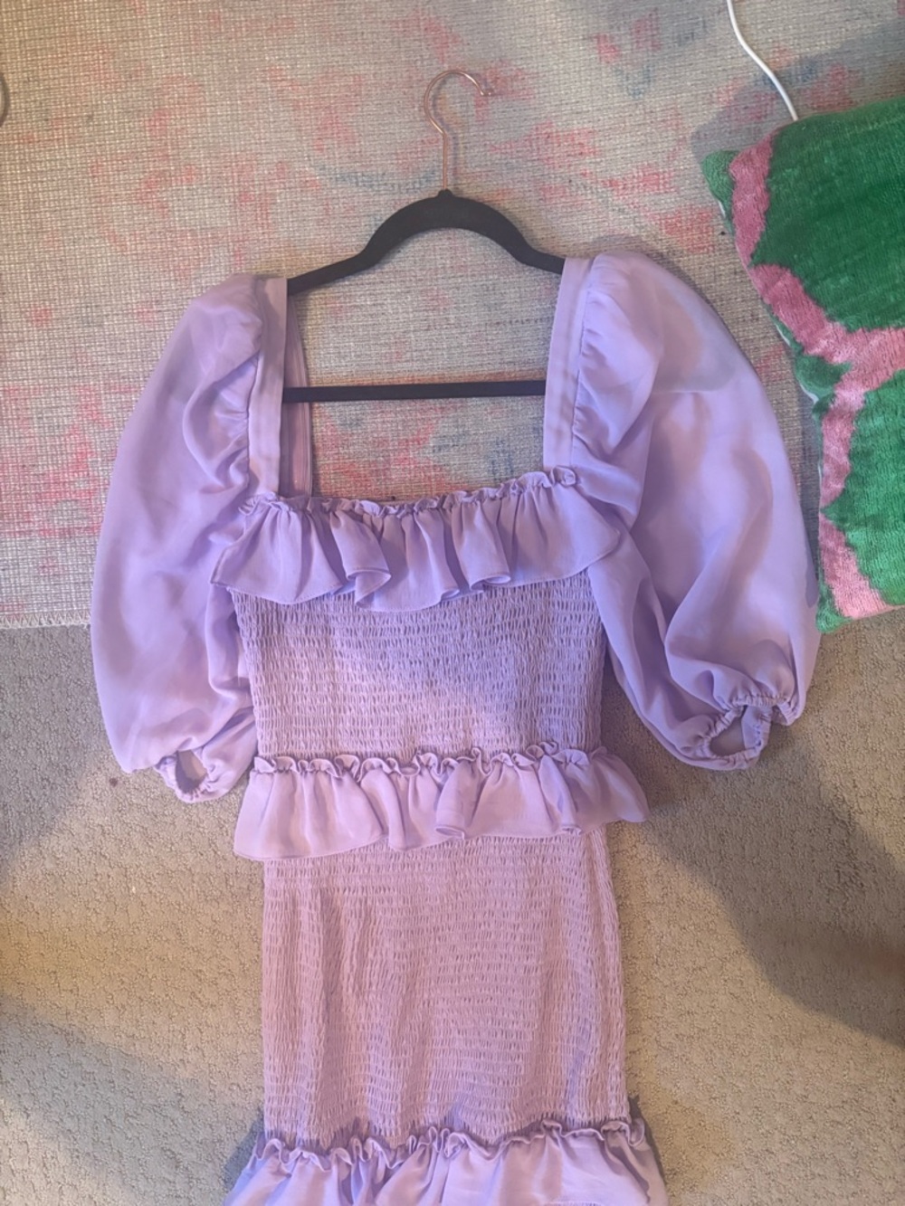 Lovers + Friends Lavender Puff Sleeve Mini Dress